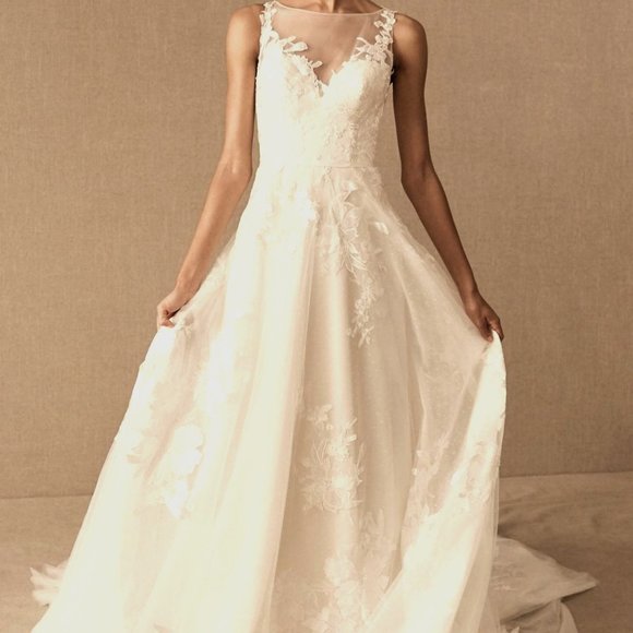BHLDN Marceline Wedding Gown Size 18 (14W/16W) - Picture 1 of 10